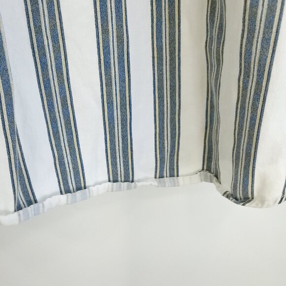 Vtg Route 66 Shirt Mens 2X Blue White Stripe Button Down Short Sleeve Distressed - Picture 9 of 10